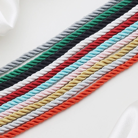 6mm Twisted Polyester Rope Necklace Copper Lobster Clasp Adjustable Extension Chain DIY Jewelry Making Fashion Neckwear