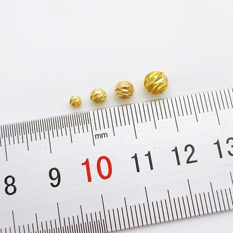 Gefacetteerde Legering Tussenkralen 14K Goud Gevulde Kleurbehoud Ronde Gesneden Losse Kralen Voor DIY Armband Ketting Sieraden Maken