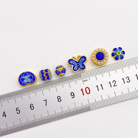 Legering Cloisonné Emaille Lotus Vlinder Kralen Sieraden Maken Accessoires Vergulde Bloem Tussenkralen Voor DIY Sieraden