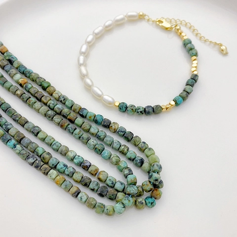 Natuursteen Gefacetteerde Kubuskralen Voor DIY Sieraden Maken Amazoniet Aardbei Kwarts Toermalijn Losse Kralen 4mm