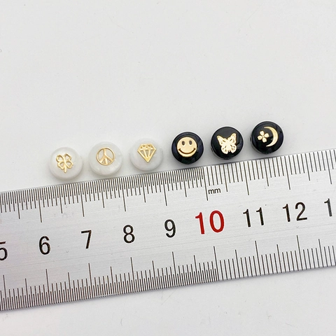 Zoetwater Parelmoer Schelp Kralen Dubbelzijdig 14K Verguld Hart Maan Ster Vlinder Klaver Spacer Kralen Voor DIY Sieraden Maken Accessoires