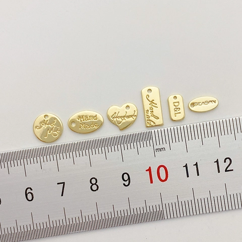 Koper 14K Goud Zilver Vergulde Hart Ronde Rechthoek Ovale Hangers Gegraveerde Letter Tags Voor DIY Sieraden Ketting Armband Maken Accessoires