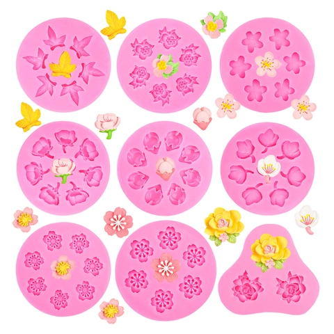 Siliconen Bloemenvorm Kersenbloesem Esdoornblad Camelia Vormen Voor Taart Decoratie Chocolade Aromatherapie Gips DIY Bakbenodigdheden