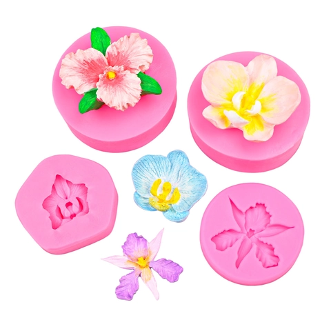 Phalaenopsis Orchid Flower Shape Silicone Mold DIY Fondant Chocolate Cake Mold For Aromatherapy Gypsum Handmade Craft Molding Tool