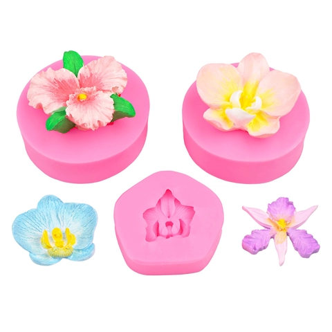 Phalaenopsis Orchid Flower Shape Silicone Mold DIY Fondant Chocolate Cake Mold For Aromatherapy Gypsum Handmade Craft Molding Tool