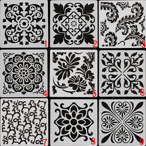 Stencil Mandala per Pittura Modello Decorativo Traforato per Fai da Te Arte Artigianato Casa Parete Mobili Legno PET Stencil