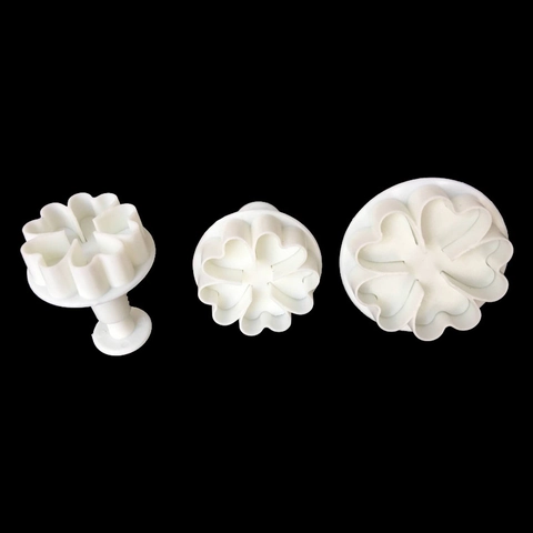 Kunststoff Blume Herz Ausstecher Fondant Kuchen Dekoration Form Weiß Blütenblatt Plätzchenpresse Prägewerkzeuge Für DIY Backen