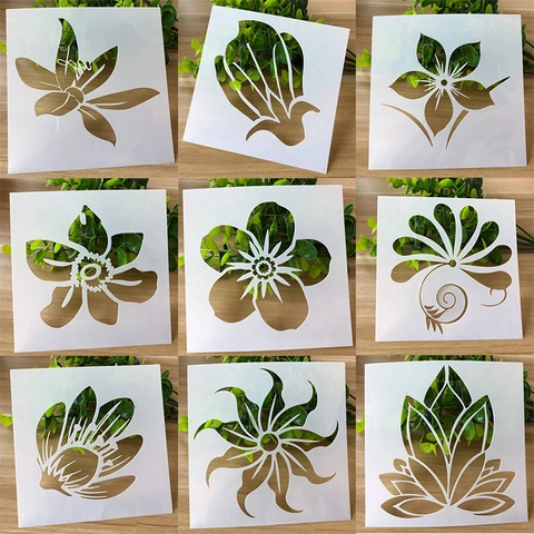 PET Hollow Mandala Flower Painting Stencil For DIY Hand Account Cake Decoration Wood Wall Spraying Art Templates