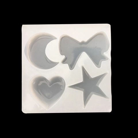 Stern Mond Herz Schleife Silikonform Für DIY Kristallharz Fondant Schokolade Kuchendekoration Handgefertigtes Backwerkzeug
