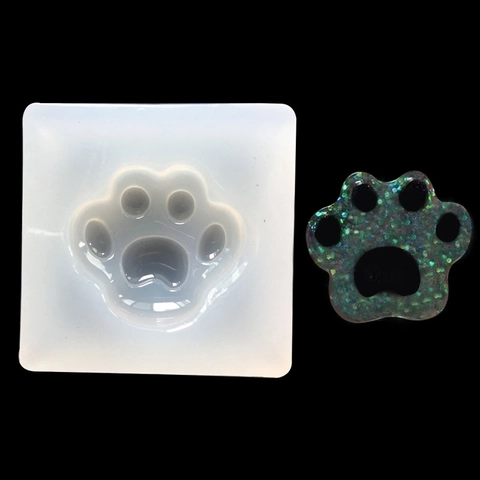 Paw Print Silicone Mold DIY Resin UV Glue Mold For Jewelry Pendant Craft Making Fondant Cake Chocolate Baking Decorating Tools