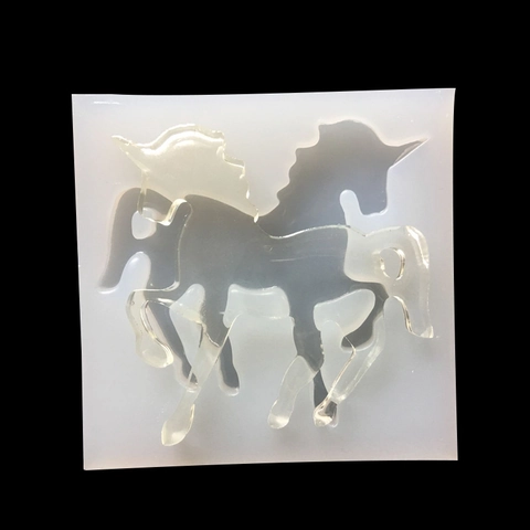 3D Unicorn Silicone Mold Mirror Surface Resin Casting Tool For DIY Jewelry Pendant Keychain Making Crafting Transparent Mold