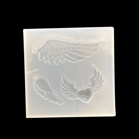 Engelenvleugels En Hart Siliconen Vorm Voor UV Hars Epoxy Sieraden Hanger DIY Handgemaakte Taart Fondant Bakken Gereedschap
