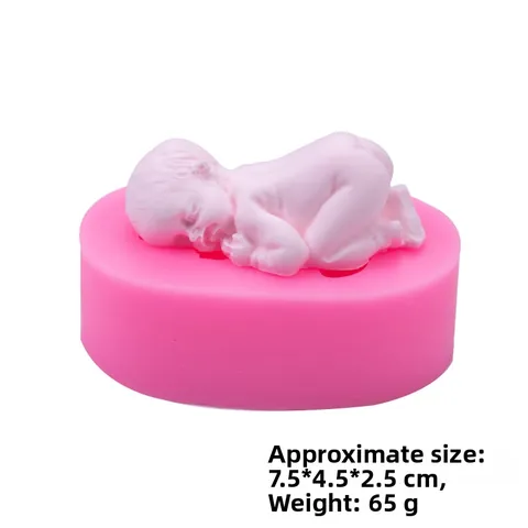 3D Sleeping Baby Silicone Mold Fondant Cake Decorating Tool For Jelly Chocolate Handmade Soap Candle Making Resin Clay Craft Baking Accessories