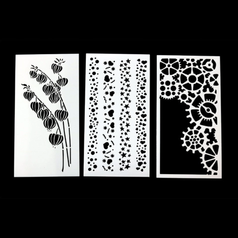 Plantilla de Pastel Hueca de Plástico PET DIY Patrón de Flor Ciervo Engranaje Herramienta de Decoración de Pasteles Molde