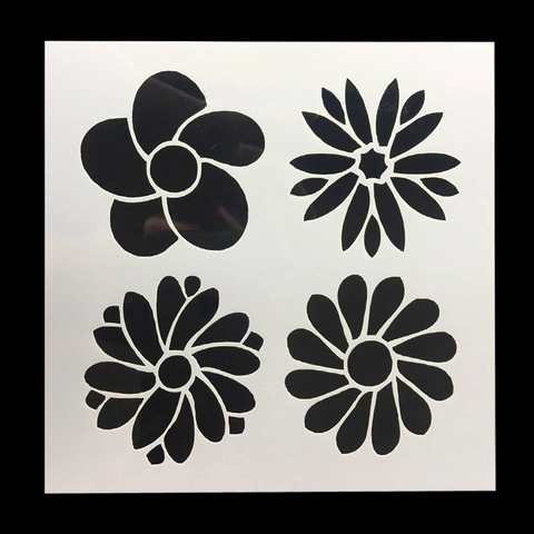 13x13cm Kunststoff Kuchen Sprühschablone Dekorationsform Für Puderzuckersieb DIY Backwerkzeuge Hohl Blume Löwenzahn Fußabdruck Muster Kuchendekoration Schablonen
