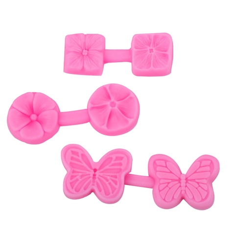 Stampo in Silicone con Texture a Fiori e Farfalle Motivo a Petali Doppia Cavità Pressa per Decorazione Torte Fondente Argilla Polimerica