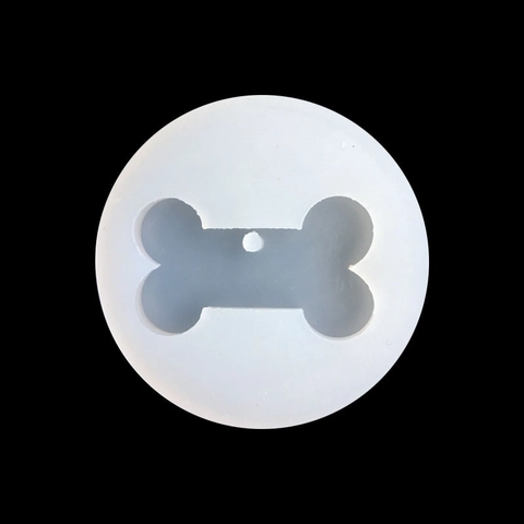 DIY Molde de Silicona con Forma de Hueso de Perro para Joyas de Resina Etiqueta de Mascota Colgante Fondant Decoración