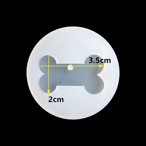 DIY Molde de Silicona con Forma de Hueso de Perro para Joyas de Resina Etiqueta de Mascota Colgante Fondant Decoración