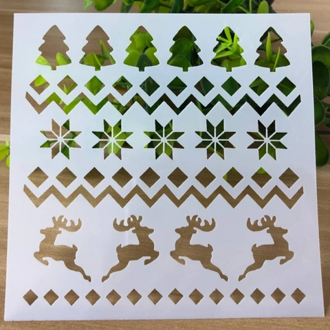 Christmas DIY Painting Stencils PET Plastic Hollow Drawing Templates For Scrapbooking Album Art Photo Decor Reindeer Tree