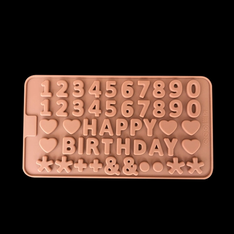 Siliconen Alfabet Nummer Chocolade Vorm DIY Bakgereedschap Letters Symbolen Hittebestendig Fondant Taart Decoratie Gelei Pudding Vorm Bruin