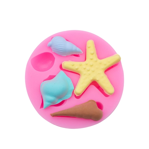Stampo in Silicone a Tema Oceano con Conchiglia e Stella Marina per Fondente Cioccolato Decorazione Torte Fai da Te