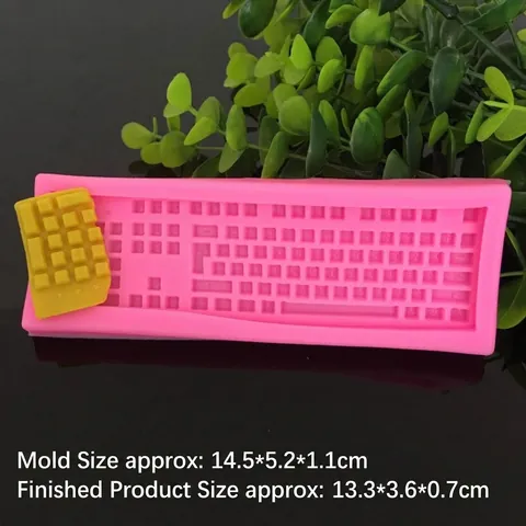 Kreative Tastatur Form Silikonform Für Schokolade Fondant Kuchen DIY Handgemachte Backwerkzeuge Rosa Rechteckig Küchenutensilien