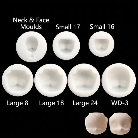 Universal Silicone Face Mold For DIY Clay Polymer Resin Human Head Shape Crafting Tool Q Version Realistic Face Model