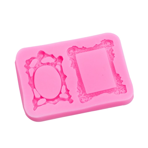 Vintage Barock Fotorahmen Silikonform Europäisches Relief Spiegelrand Fondantform Für Kuchendekoration Schokolade DIY Basteln