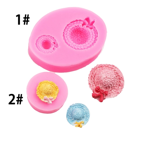 Mini Strohoed Siliconen Fondant Vorm Geweven Hoed Taart Decoratie Vorm Voor Chocolade Snoep Klei DIY Bakken Gereedschap