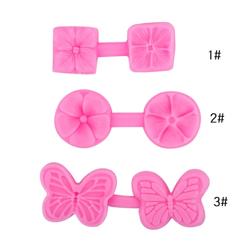 Stampo in Silicone con Texture a Fiori e Farfalle Motivo a Petali Doppia Cavità Pressa per Decorazione Torte Fondente Argilla Polimerica