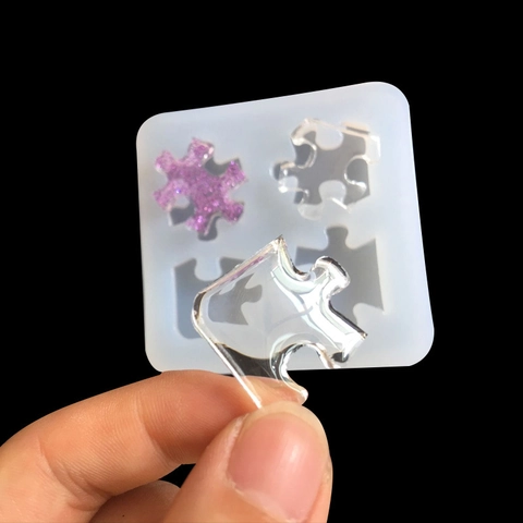 Siliconen Mal Voor DIY Puzzel Sieraden Maken Hars Kristal Epoxy Jigsaw Vorm Knutselgereedschap Voor Chocolade Fondant Bakken Decor