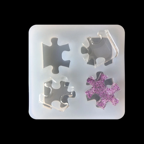 Siliconen Mal Voor DIY Puzzel Sieraden Maken Hars Kristal Epoxy Jigsaw Vorm Knutselgereedschap Voor Chocolade Fondant Bakken Decor