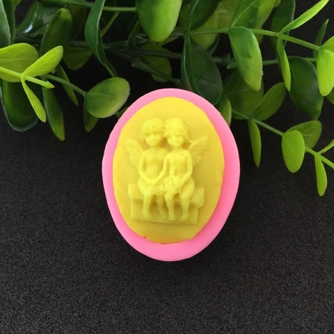 Engel Cupido Reliëf Siliconen Taartvorm DIY Fondant Bakgereedschap Chocolade Ijsblokjes Zeep Decoratie Roze Siliconen Vorm