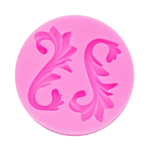 European Baroque Relief Scroll Silicone Mold For Fondant Cake Decoration Chocolate Gumpaste DIY Craft Baking Tool Pink