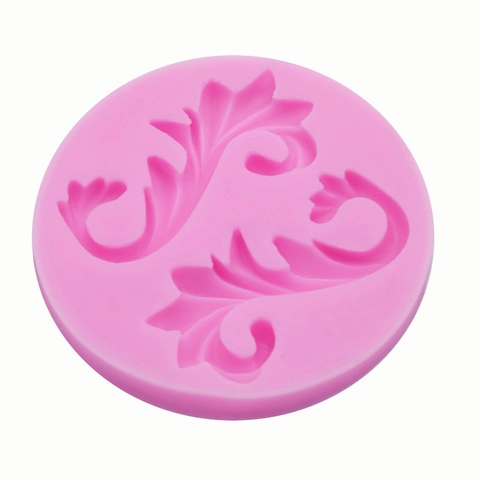 European Baroque Relief Scroll Silicone Mold For Fondant Cake Decoration Chocolate Gumpaste DIY Craft Baking Tool Pink