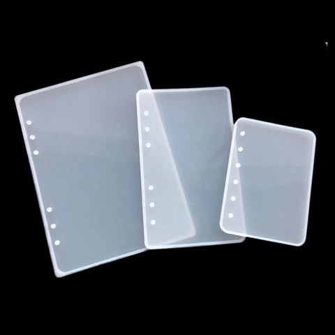 A5 A6 A7 Notitieboek Cover Siliconen Vorm 6 Gaten DIY Hars Gietvormen Voor Losbladig Dagboek Knutselgereedschap