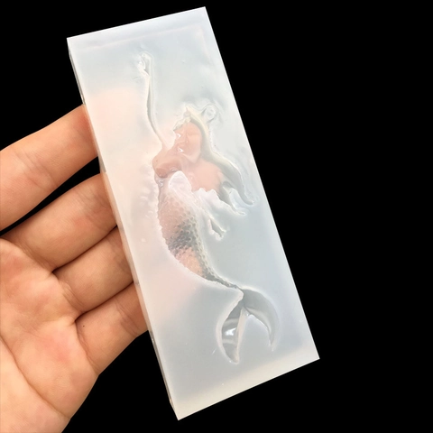 Stampo in Silicone a Forma di Sirena Superficie a Specchio Stampo per Colla di Cristallo per Gioielli in Resina Fai da Te Portachiavi Ciondolo Decorazione per Telefono