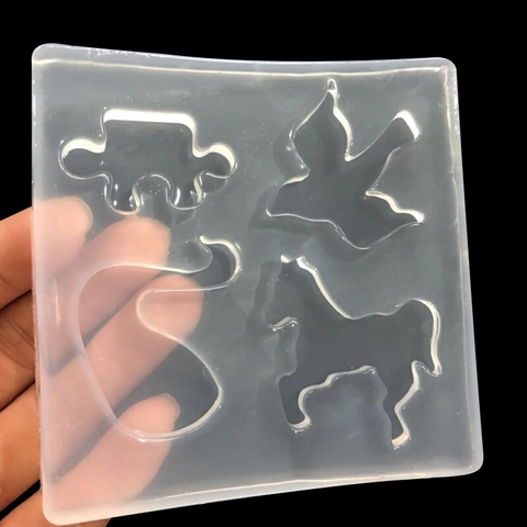 DIY Animal Puzzle Silicone Mold For Resin Casting Jewelry Making Swallow Horse Swan Shape Epoxy Resin Crafts Cake Decoration Tool