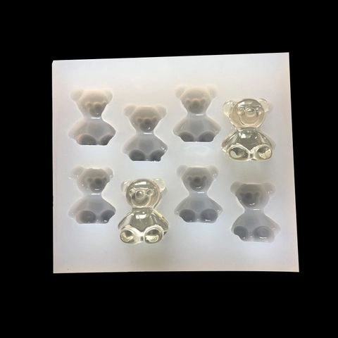 8-Loch Bär Silikonform Für DIY Harz Epoxy Schmuckanhänger Schlüsselbund Herstellung Schokolade Kuchen Backen Süßigkeiten Fondant Form