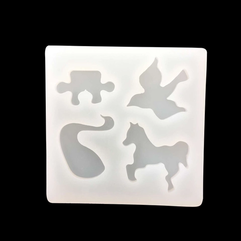 DIY Animal Puzzle Silicone Mold For Resin Casting Jewelry Making Swallow Horse Swan Shape Epoxy Resin Crafts Cake Decoration Tool