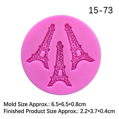 Molde de Silicona Torre Eiffel de París para Pastel Fondant Redondo Herramienta de Decoración DIY Chocolate Gelatina