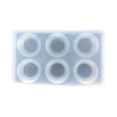 Mini Stampo In Silicone Per Crostate E Torte A Sei Cavità Bordo Ondulato Tondo Per Gelatina Cioccolato Fai Da Te