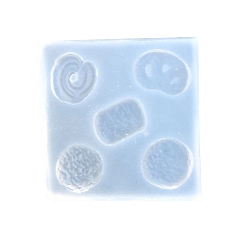 Mini Stampo in Silicone per Mooncake Biscotto Fai da Te Miniatura Argilla Resina Epossidica Semitrasparente Bianco
