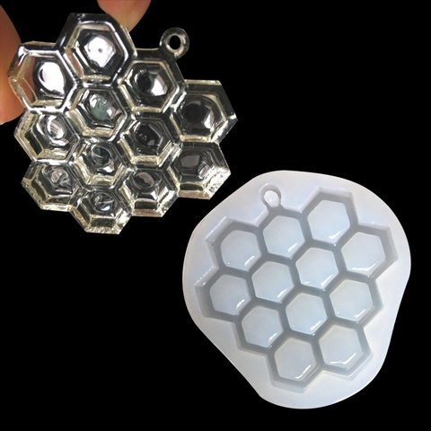 DIY Silikon Wabenform Sechseck Muster Transparent Silikonform Für Schmuck Anhänger Handwerk Harz Handgemachtes Werkzeug