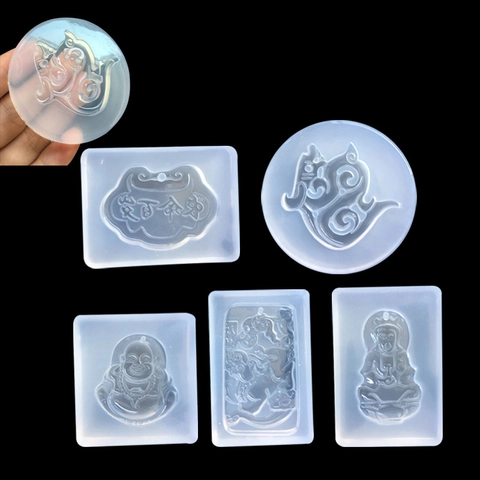 Buddha Guanyin Flamingo Silicone Mold Flexible Transparent For Resin Drip Glue DIY Pendant Jewelry Making Crafting Hobby