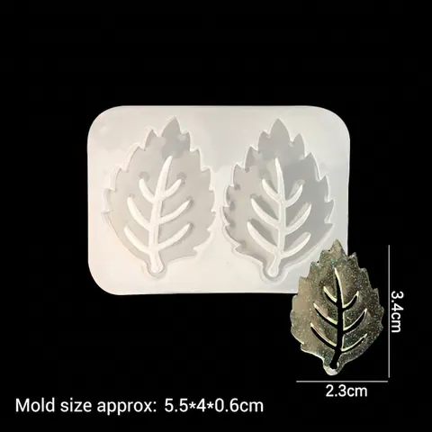 DIY Bladvorm Siliconen Vorm Voor Hars Epoxy Sieraden Maken Ketting Hanger Spiegeloppervlak Siliconen Knutselgereedschap