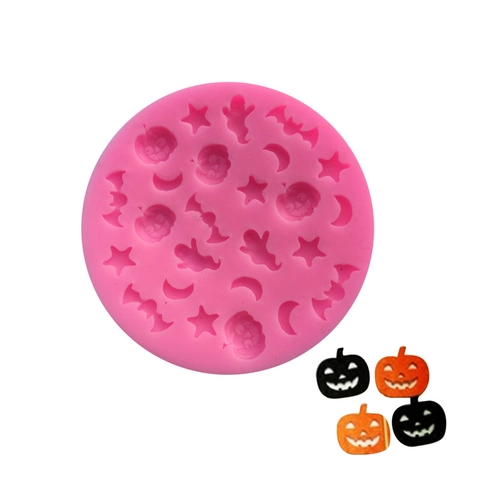 Stampo in Silicone Halloween Zucca Luna Stella per Torta Fondente Cioccolato Caramelle Fai da Te Decorazione Festa Halloween