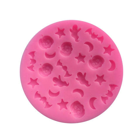 Stampo in Silicone Halloween Zucca Luna Stella per Torta Fondente Cioccolato Caramelle Fai da Te Decorazione Festa Halloween