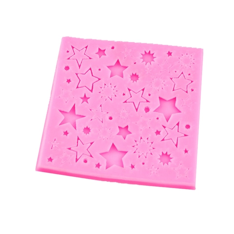 Molde de Silicona para Fondant de Estrellas Rosa Forma Multiestrella Decoración de Chocolate Molde de Arcilla Accesorios Pastelería