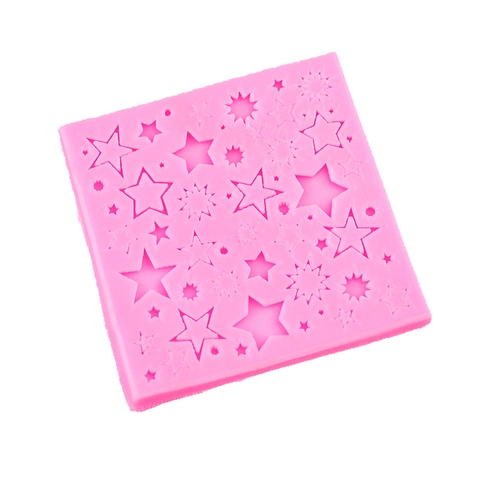Molde de Silicona para Fondant de Estrellas Rosa Forma Multiestrella Decoración de Chocolate Molde de Arcilla Accesorios Pastelería